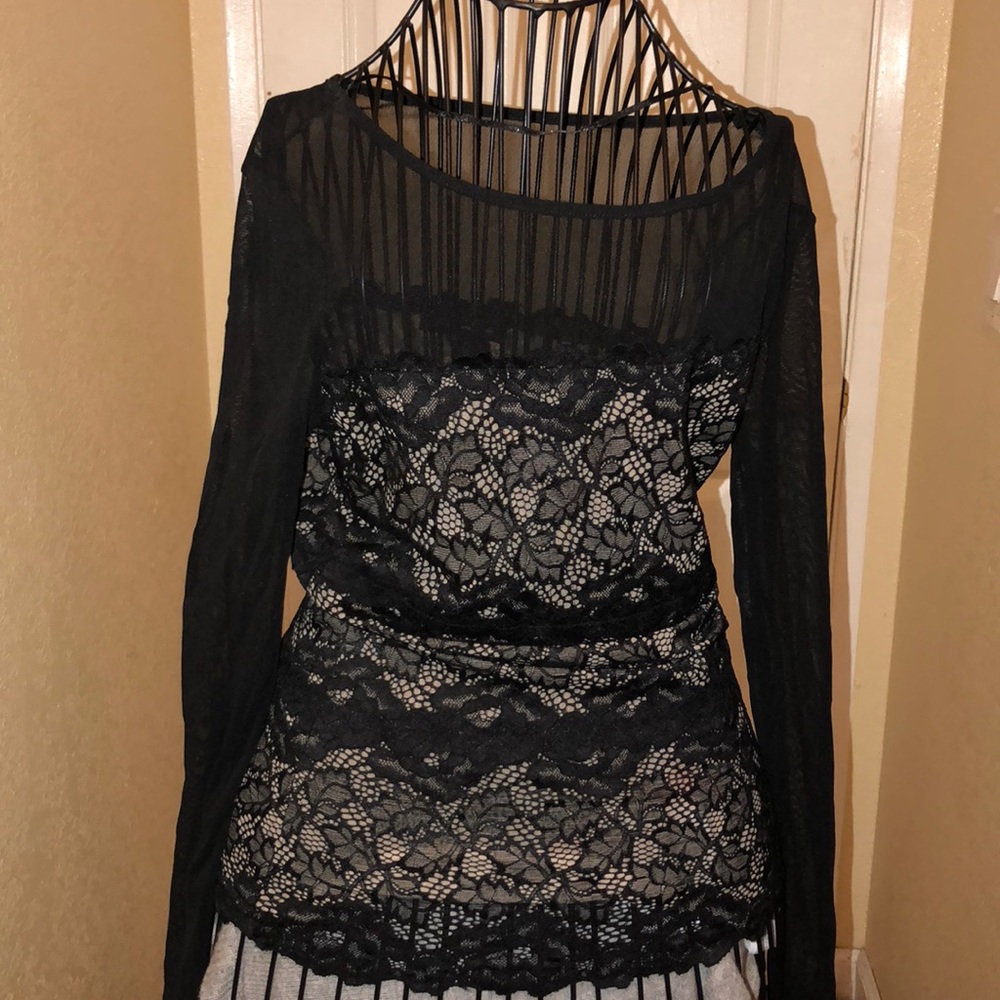 Black lacy top
